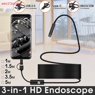 {Wbi23o00af} 3 In 1 USB Type-C Endoscope Test borescope 5.5 /7 /8mm New IP68 HD Lens