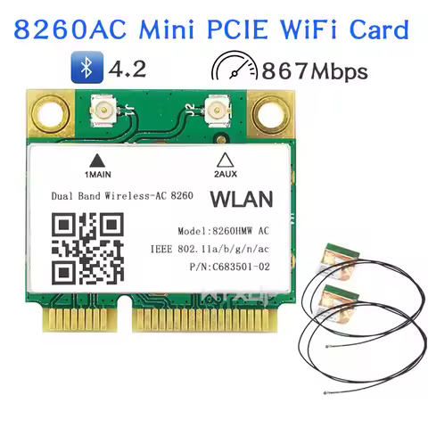 Wireless-AC 8260 8260HMW 8260AC Mini PCI-e 2.4g 5g WI-FI adapter 802.11a/b/g/n/ac+Bluetooth 4.2 867M