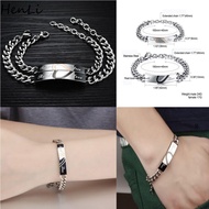 HENLI Matching Couples Real Love Titanium Bracelets Stainless Steel Bangle
