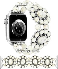 JR.DM Boho Beaded Bracelet Compatible with Apple Watch Women 38/40/41/42mm Bohemian Elastic Stretchy