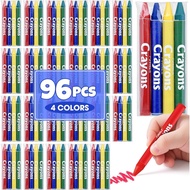 FUMILE 24 Sets of 4 Colors Crayons (96 Count), Crayons Bulk Individual Packs, Non-Toxic Mini Crayon 