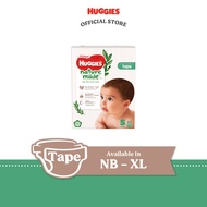 Huggies Naturemade Tape Diapers NB60 / S82 / M64 / L54 / XL44 - No harmful chemicals super premium d
