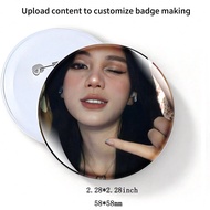 1pc 5.8cm/2.28inch Customizable Pin Round Badge, Button Pin, Suitable For Attaching To Clothes, Bags