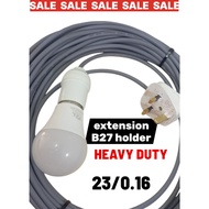 E27 3 CORE 23/0.16 CABLE 2000 W LAMP HOLDER with EXTENSION WIRE / E27 LAMP HOLDER with3 PIN PLUG TOP