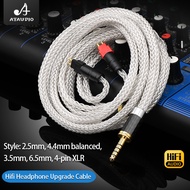 ATAUDIO Hifi Headphone Cable 16 Strands OCC Silver Plated Core Earphone Cable for Sennheiser HD580 H