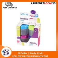 Sistema To Go Collection Dressing Food Storage Containers, 1.18 Ounce,35ml Assorted Colors, Set of 4