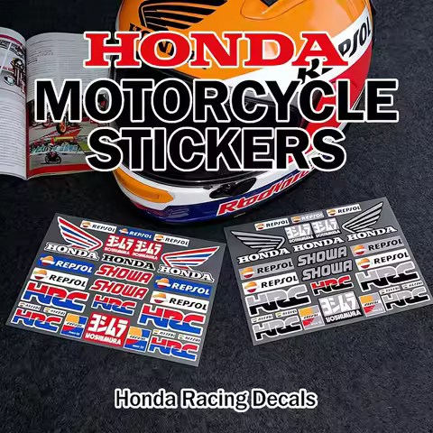 Honda Motorcycle Decoration Reflective Stickers Waterproof Scooter Helmet Decals HRC Modification Ac
