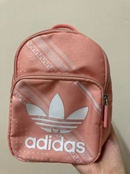 Adidas 粉色後背斜背兩用包