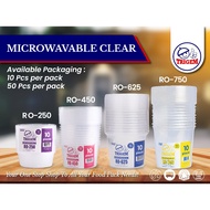 [ 10 PCS ] TRIGEM CLEAR Container Round - RO 250 / 10 oz, RO 450 / 16 oz, RO 750 / 30 oz Food Storag
