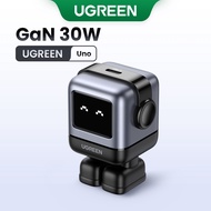 US Plug UGREEN UNO 30W RobotGaN Charger USB C Mini Robot Nexode GaN Fast Charger for iPhone 15 Pro M