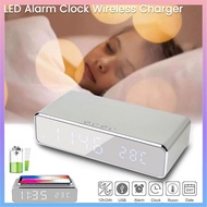 LED Alarm Clock with Wireless Charging 2 in 1  Alarm Clock Wireless Charger with Temperature Display SHOPCYC2784