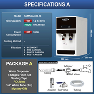 Yamada Water Dispenser Tabletop Hot & Normal Desktop Water Purifier 389-18 - 4 Stages Antibacterial 