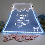 客製化 標準版幸福富士山 婚禮簽名板 迎賓簽到板