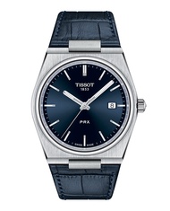 Tissot PRX ทิสโซต์ พีอาร์เอ็กซ์ สีน้ำเงิน สายหนังสีน้ำเงิน T1374101604100 นาฬิกาผู้ชาย