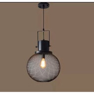 Vintage Industrial Pendant Light With Black Net Metal Retro Iron Hanging Lamp Loft Restaurant Ceilin