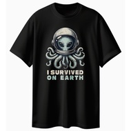 ALIEN I SURVIVED ON EARTH PREMIUM TSHIRT BLACK