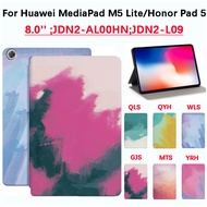 For Huawei Honor Pad 5 8.0'' JDN2-AL00HN Fashion Watercolor Tablet Case Huawei MediaPad M5 Lite 8.0'' 2019 JDN2-L09 High Quality Painting Sweat-proof PU Leather Cover huawei case