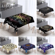 LP-6 Online every dayTarot Psychedelic Tablecloth Wheel The Zodiac Astrology Black Sun Moon Room Decor Round Tablecloth