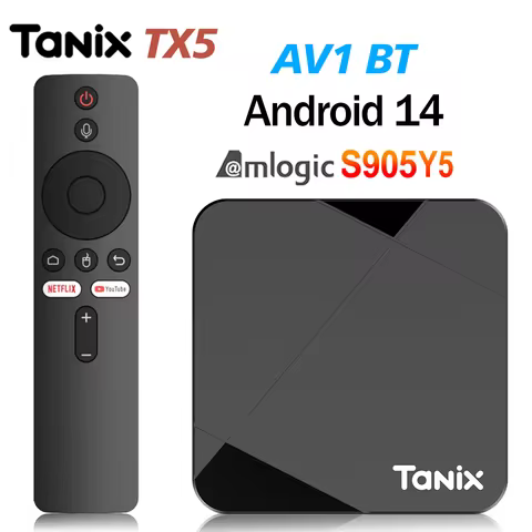Original Tanix TX5 Android 14 AV1 Smart TV Box Amlogic S905Y5 2G/16G BT TV BOX Wifi 6 4K HD Set Top 