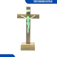 CATHOLIC SITTING CROSS PHOSPHORUS CORPUS CATHOLIC TABLE CROSS/ CROSS STATUE/