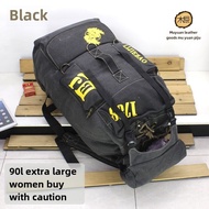 90L Oversized Canvas Solid Outdoor Hiking Travel Backpack Mens Working Quilt Backpack Travel Luggage