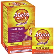 美國Metamucil, On-the-Go 洋車前子纖維粉 4合1 橙味 30包 0.43盎司 (12.2毫升)/包