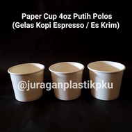 Paper Cup 4 oz / Espresso Coffee Paper Cup / Ice Cream | Plain White 4oz 120 ml Ice Cream