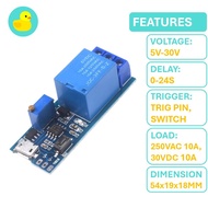 5V-30V Trigger Relay Module With Delay Timer Max 24s