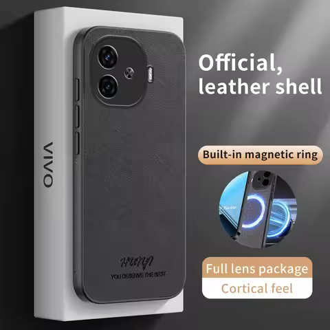 Leather Phone Case for vivo iQOO Z9 Turbo Z7i U3 U3X iQOO 12 11 Pro 11s Neo Neo9s Pro Car Magnetic H