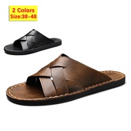 Size 38-48 Men's Fashion Peep Toe Indoor Slippers Summer Casual Slip On Slippers
