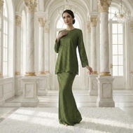 [RAYA 2026] Kurung Mini Aryana Royal Satin Dot Embossed Style Fashion Wanita Mulimah Raya 2026