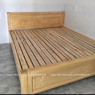 Giường gỗ sồi thời thượng gọn gàng giường nằm ngủ gỗ xoài 1m6x2m 1m8x2m - bh 12 tháng