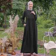 Gamis Hitam Polos Kekinian 2023 Gamis Hitam Model Terbaru Dress Hitam Wanita Abaya Turki Marwah Maxy