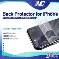 （Great. Cell phone case）Carbon Fiber Back Screen Protector For iPhone 11 Pro Max XS Max XR SE 2020 Sticker Film full cover