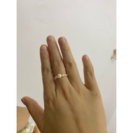 Real keshi and salty akoya pearl ring