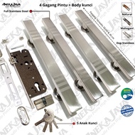 4 Handle set kunci panjang 33 cm & 45 cm stainlees steel | Gagang pintu rumah | Tarikan pintu rumah