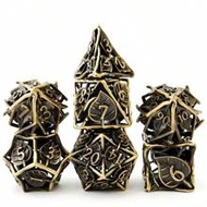 7pcs/Set Hollow Vintage Polyhedral Leaf-Shaped Dice Set, Astonishing Gift For D&D Board Game Lovers 