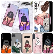 Samsung A12 A22 A32 A52 4G A32 A42 A52 5G Anime Girl Shockproof soft black phone case