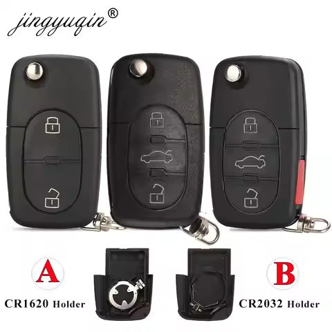 Jingyuqin 2/3/4BTN Car Remote Key Shell Fob For Volkswagen VW MK4 B5 B6 Bora Passat Golf Audi A1 A2 