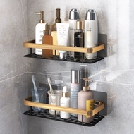 Bathroom Shelves, Shower Basket, Perforated Black Gold Storage Rack, Bathroom Shampoo Rack