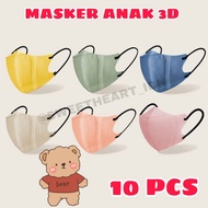Masker anak duckbill 3D warna polos 10 PCS