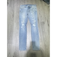 BigD Clothing, KSUB1 Men's Light Blue Stretch Thick Ripped Jeans AG02