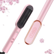 Authentic TYMO Ring Pink Hair Straightener Brush Iron with Built-in Comb Perfect for Professional Sa