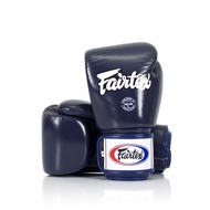 Fairtex Boxing Gloves BGV1 Universal Gloves Tight-Fit Navy blue (8,10,12,14,16 oz.) for Sparring MMA K1 นวมซ้อมชก แฟร์แท็ค BGV1 สีน้ำเงิน  ทำจากหนังแท้
