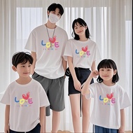 COD Balon love Baju lengan pendek musim panas keluarga empat orang baju keluarga t-shirt kanak-kanak
