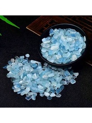 1入組7-9mm藍色水晶石-100克，適用於魚缸、花盆、水族箱和DIY裝飾