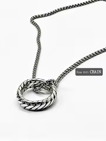 Hand‑Woven 999 Sterling Silver Ring Unisex 2‑in‑1 Convertible Ring Can Be Pendant Necklace Handmade 