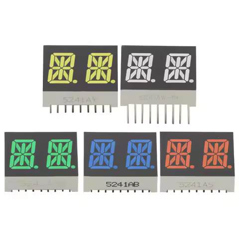 5PCS 0.54 Inch 2-Digit Common Cathode Alphanumeric LED Display, 5 Colors , High Brightness 2-Digit M