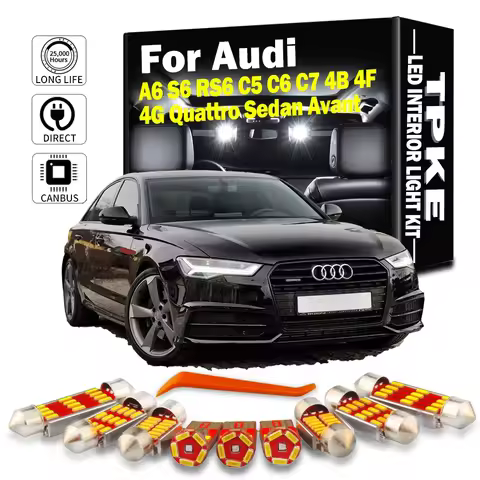 TPKE Canbus LED Interior Lights Kit For Audi A6 S6 RS6 C5 C6 C7 4B 4F 4G Quattro Sedan Avant Map Dom