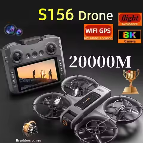 S156 Drone GPS 8K Professional HD 360° Dual Camera Screen Remote Control Brushless Motors Obstacle A